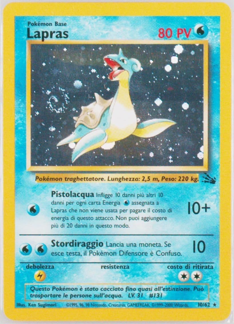 Lapras-Holo (10) 2000 Pokemon Italian Fossil