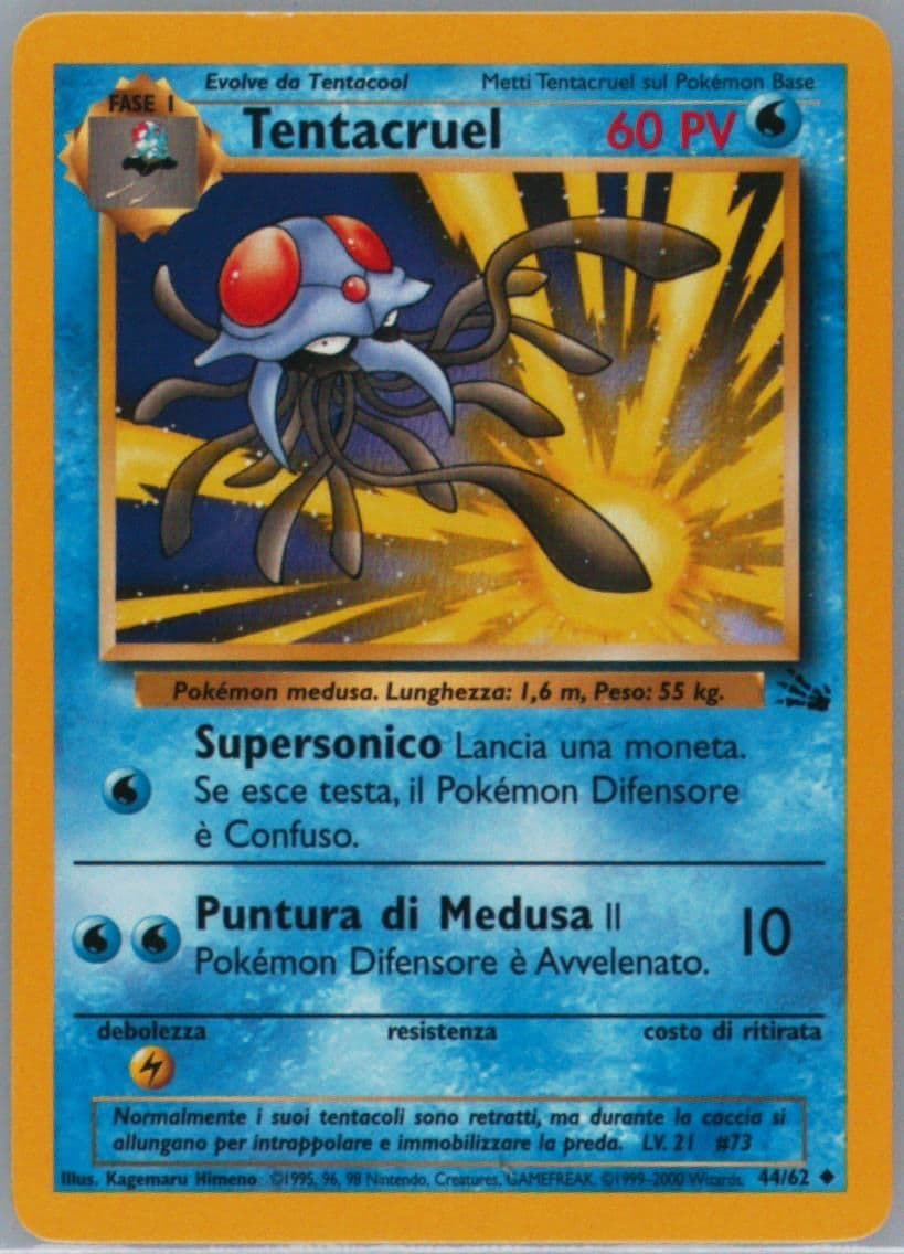 Tentacruel (44) 2000 Pokemon Italian Fossil