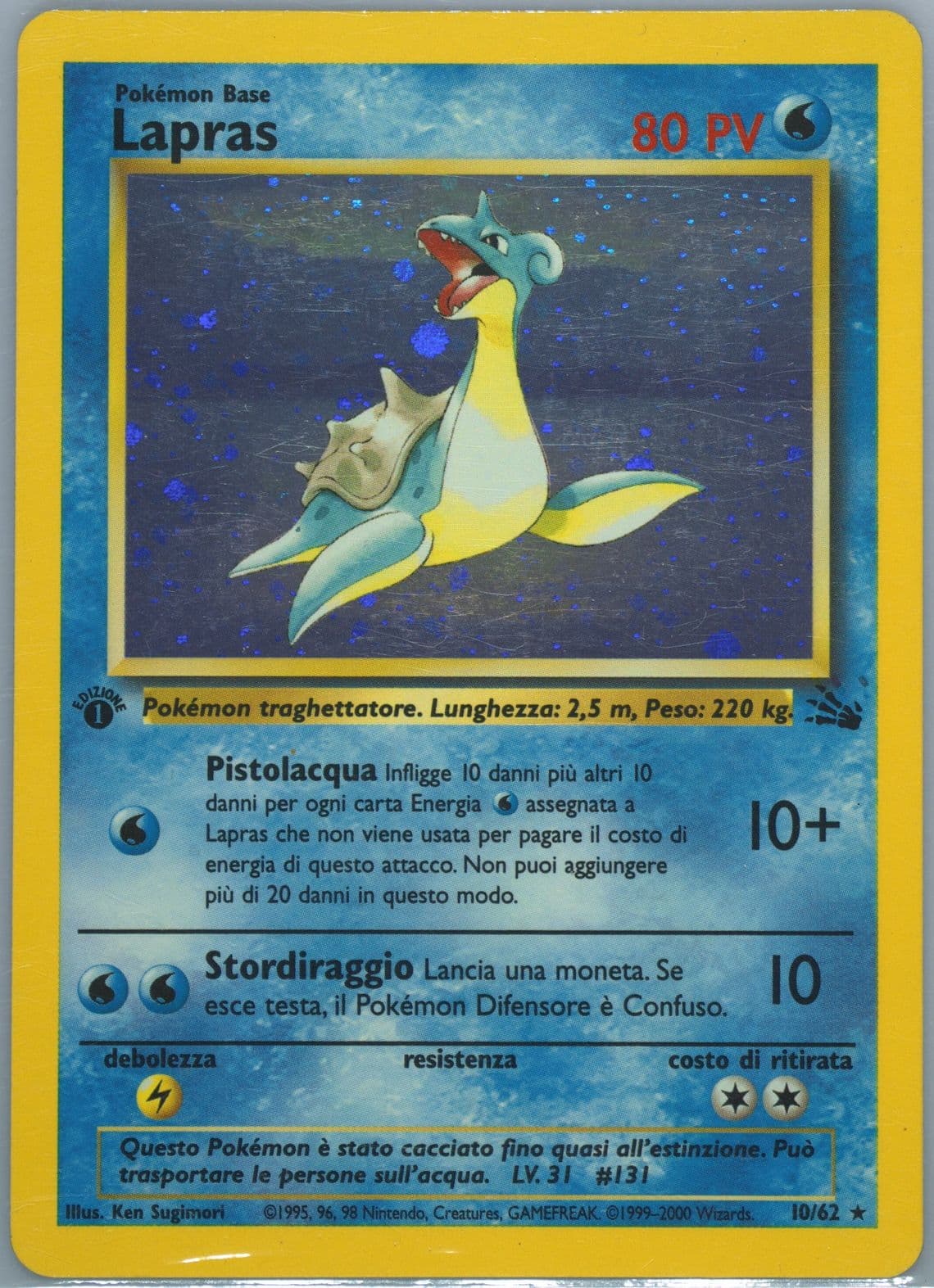 Lapras-Holo 1st Edition (10) 2000 Pokemon Italian Fossil