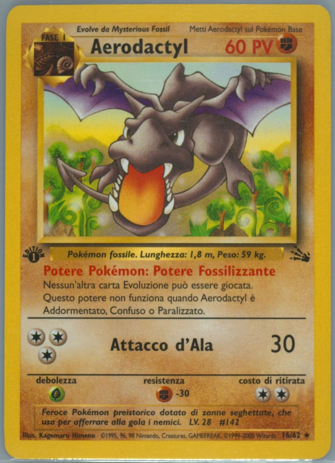 Aerodactyl 1st Edition (16) 2000 Pokemon Italian Fossil