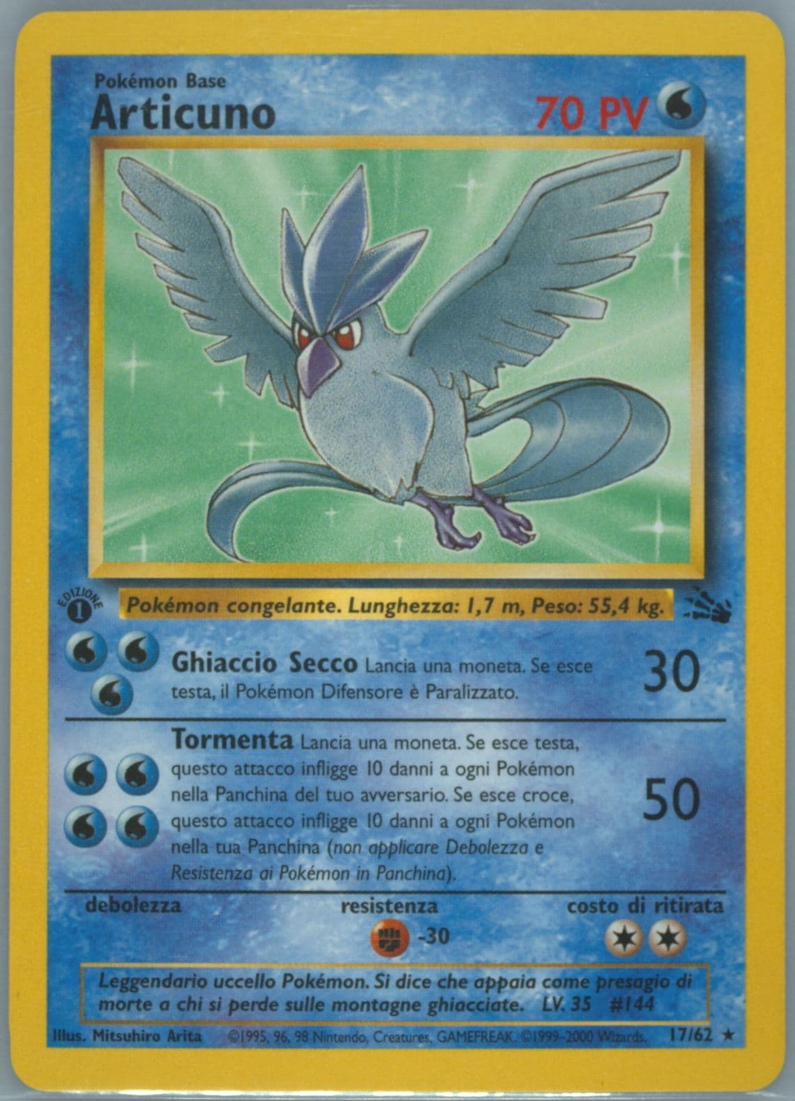Articuno 1st Edition (17) 2000 Pokemon Italian Fossil