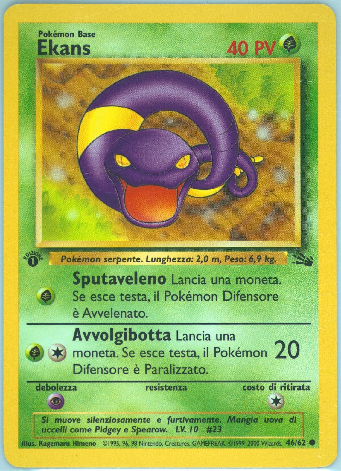 Ekans 1st Edition (46) 2000 Pokemon Italian Fossil