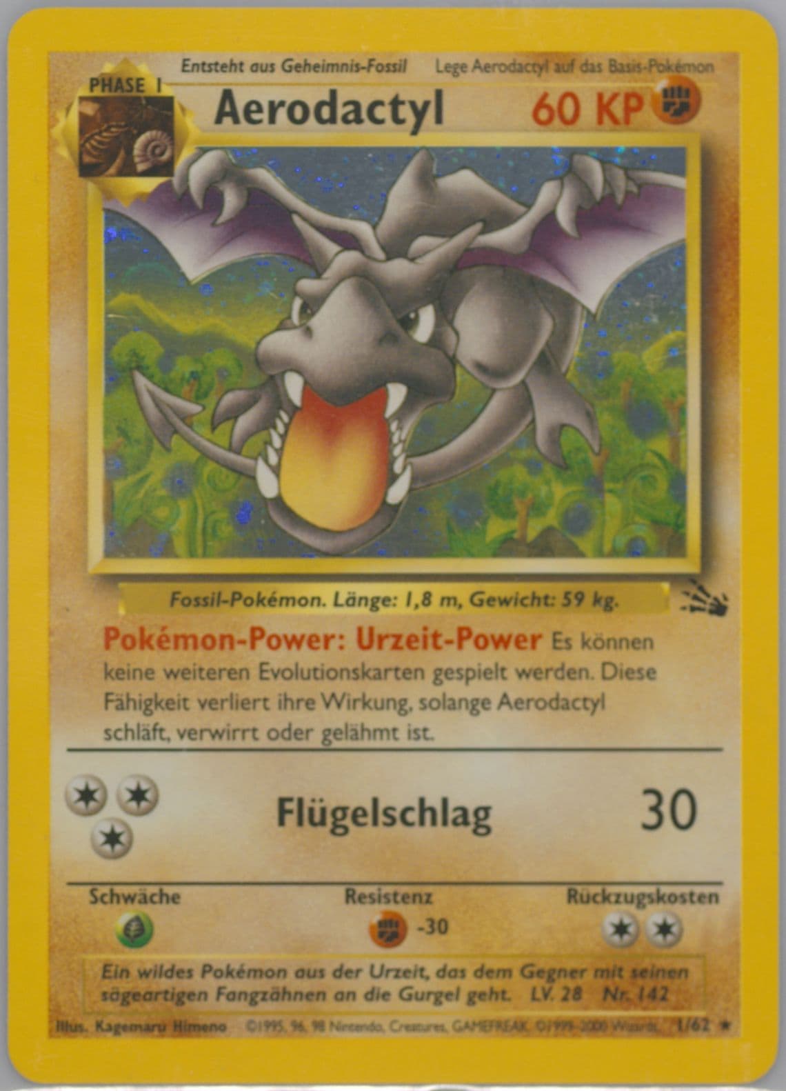 Aerodactyl-Holo (1) 2000 Pokemon German Fossil