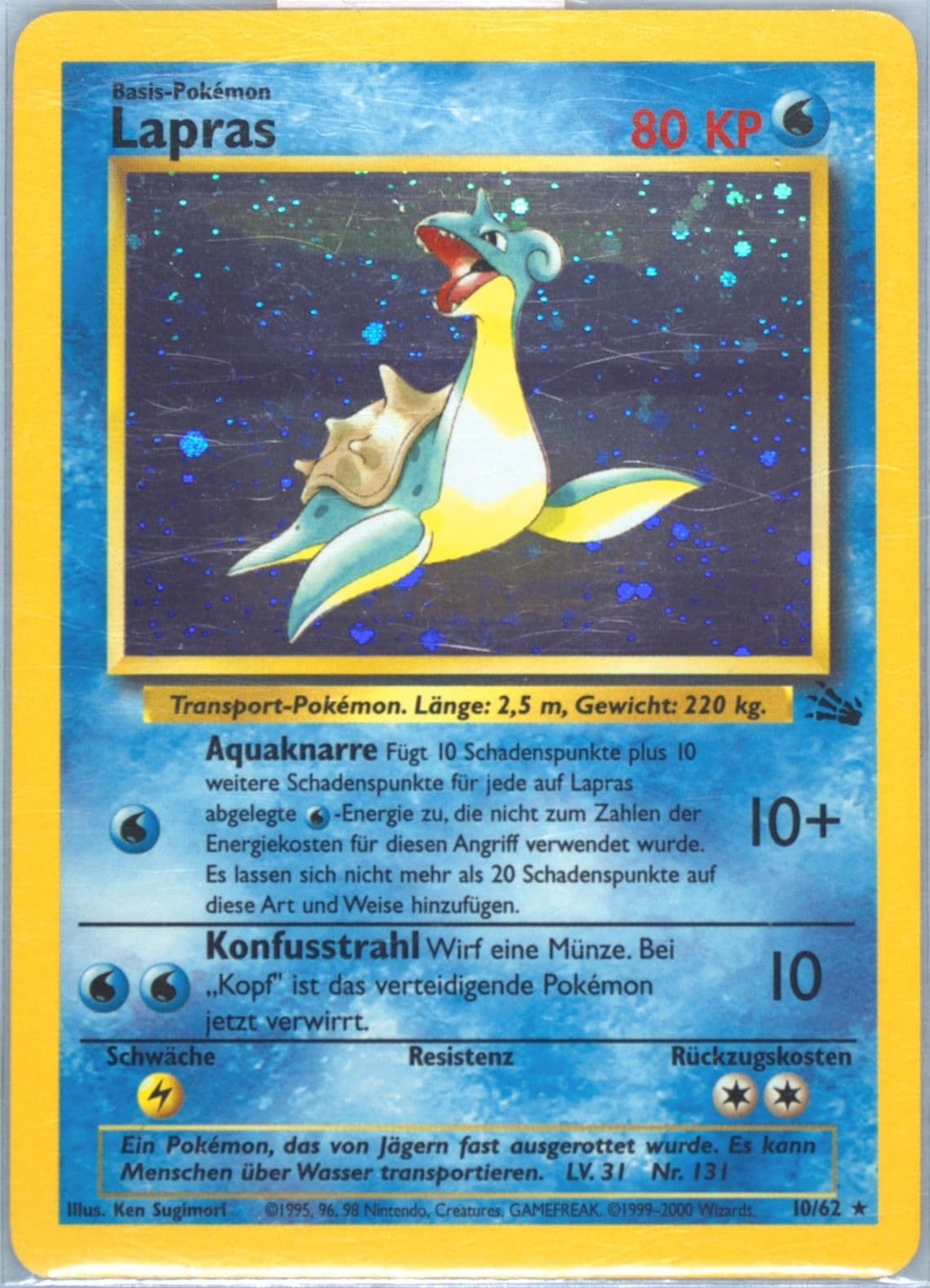 Lapras-Holo (10) 2000 Pokemon German Fossil