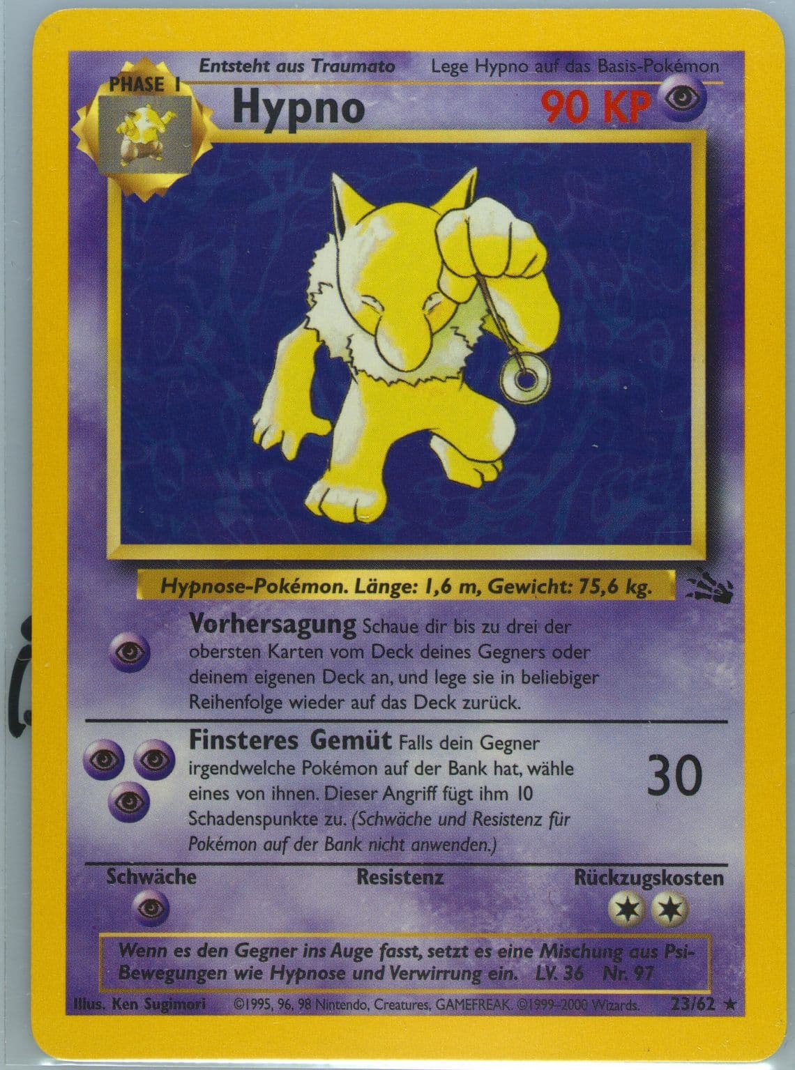 Hypno (23) 2000 Pokemon German Fossil