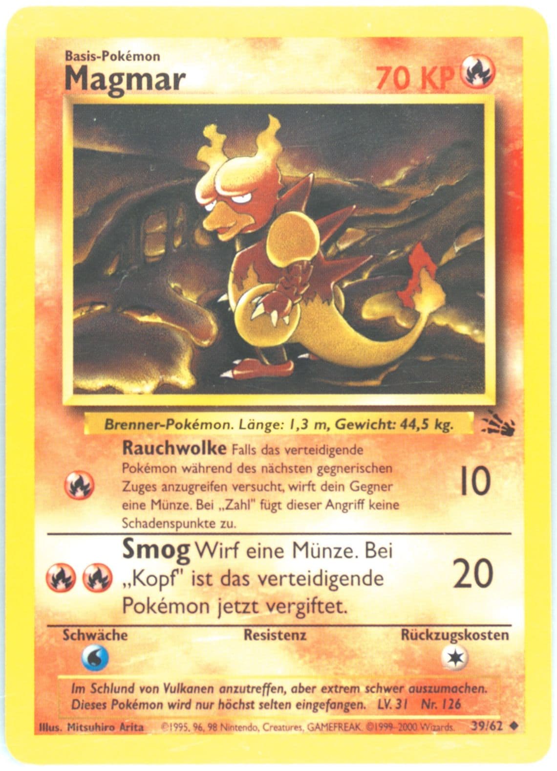 Magmar (39) 2000 Pokemon German Fossil