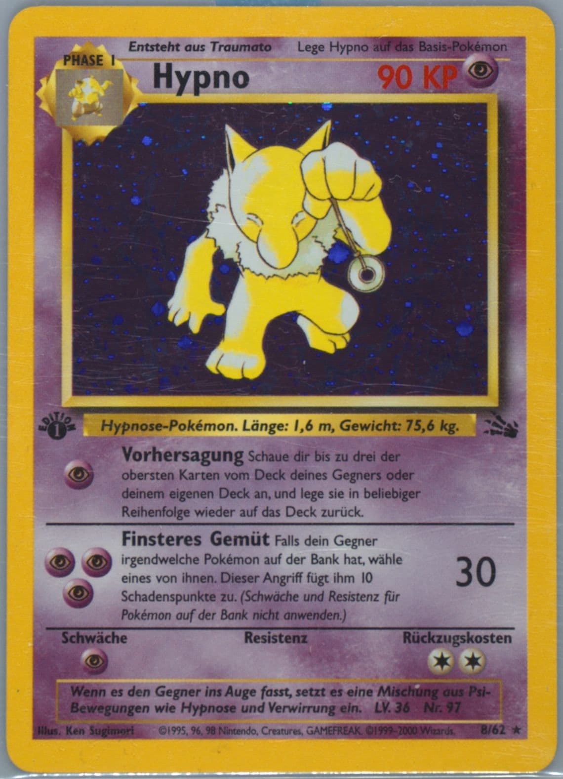 Hypno-Holo 1st Edition (8) 2000 Pokemon German Fossil