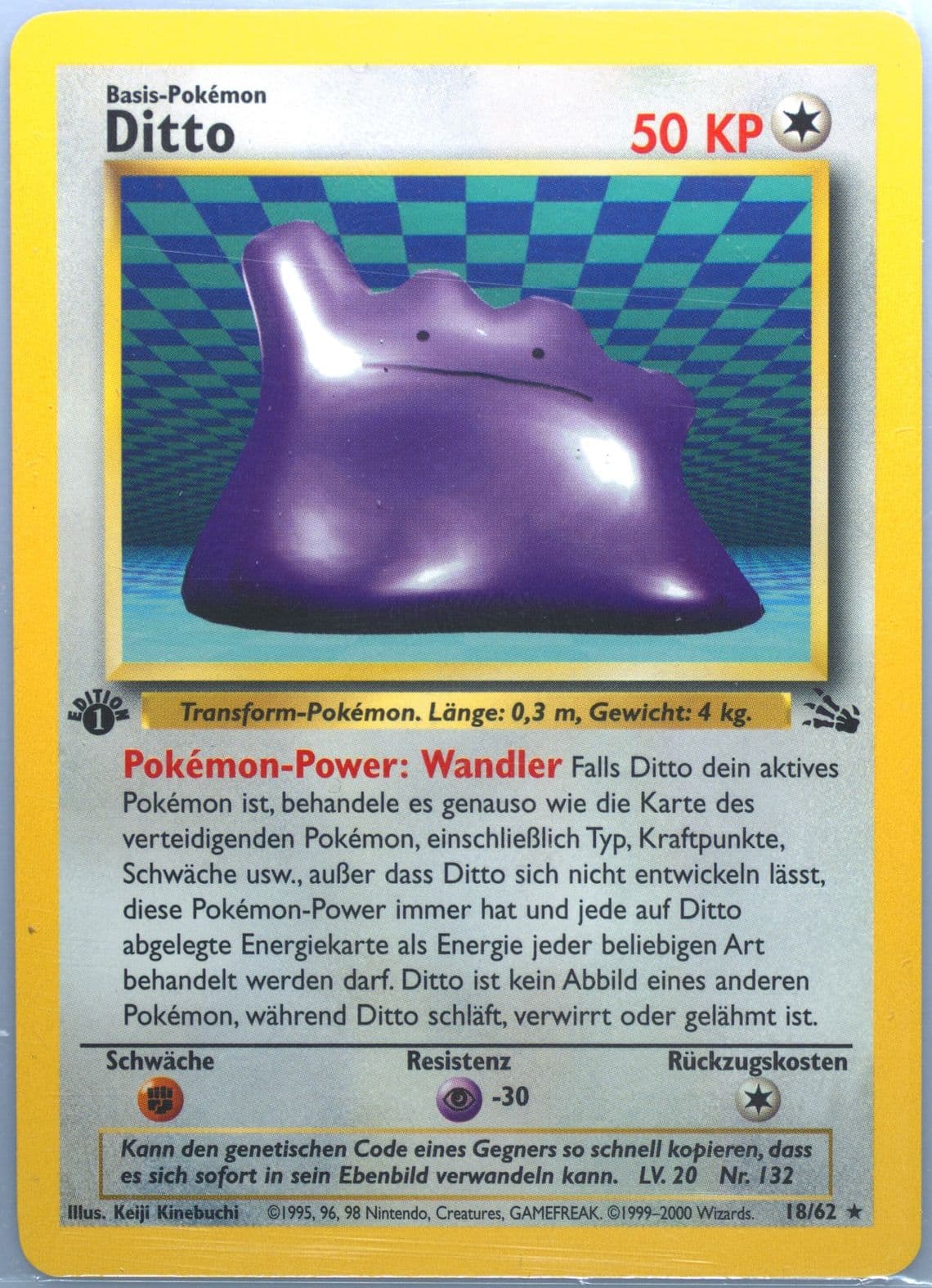 Ditto 1st Edition (18) 2000 Pokemon German Fossil