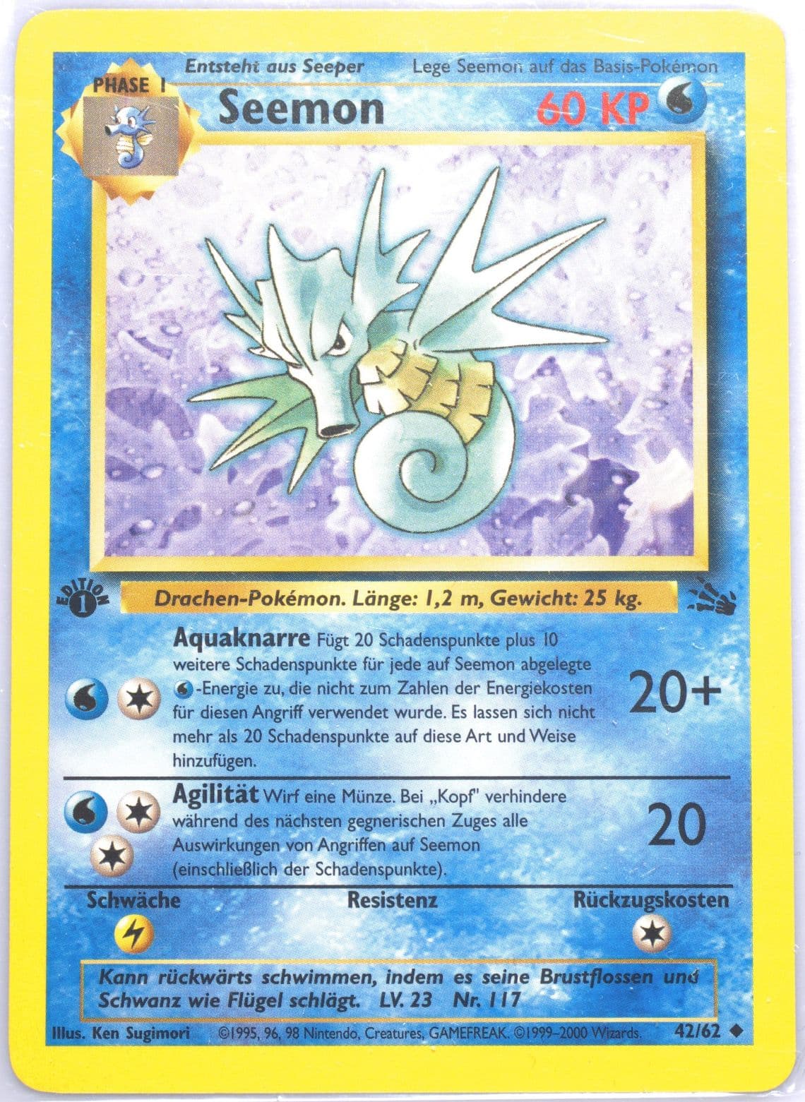Seemon 1st Edition (42) 2000 Pokemon German Fossil