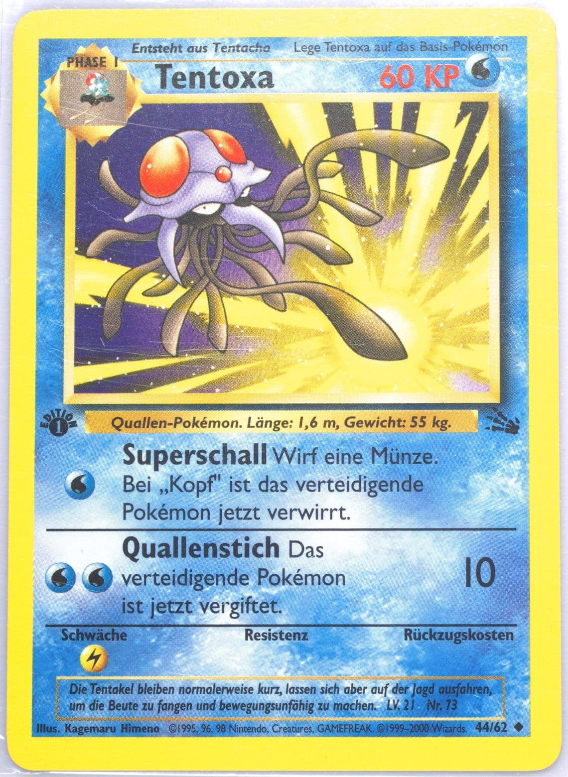 Tentoxa 1st Edition (44) 2000 Pokemon German Fossil