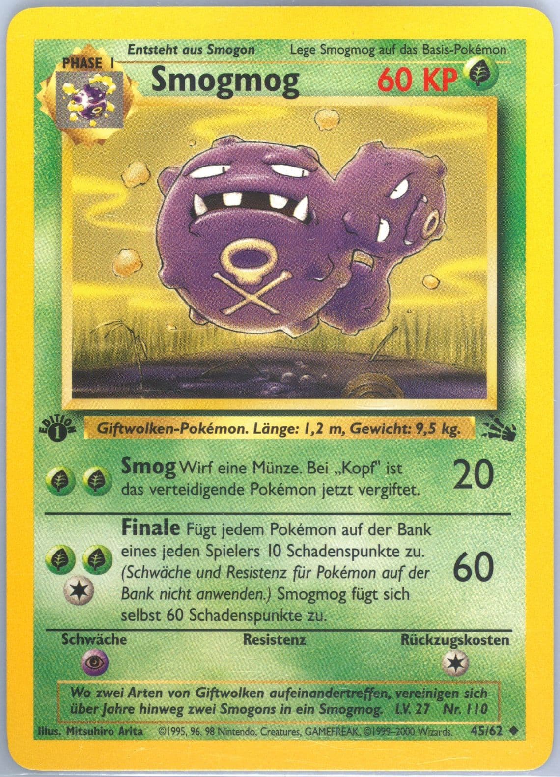 Smogmog 1st Edition (45) 2000 Pokemon German Fossil