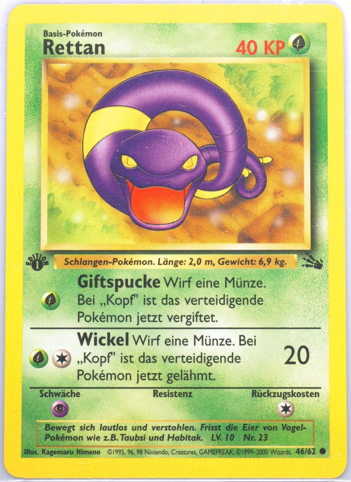 Rettan 1st Edition (46) 2000 Pokemon German Fossil