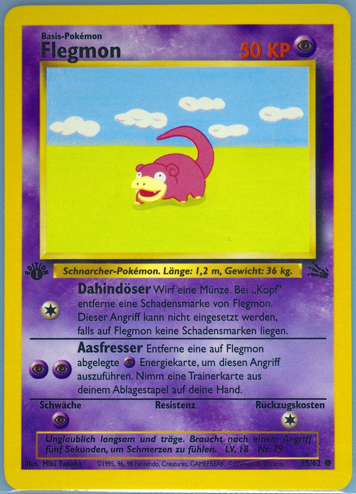 Flegmon 1st Edition (55) 2000 Pokemon German Fossil