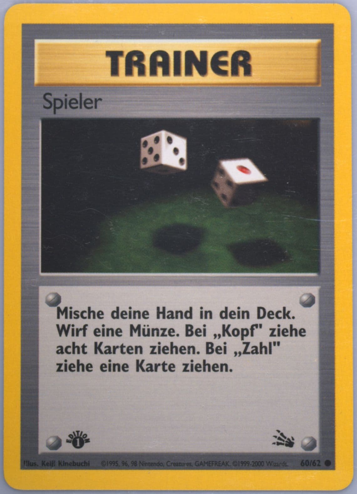 Spieler 1st Edition (60) 2000 Pokemon German Fossil