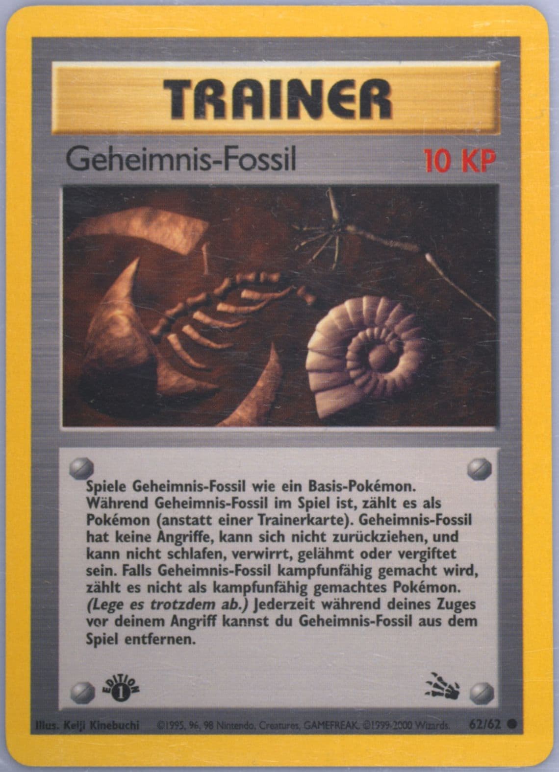 Geheimnis-Fossil 1st Edition (62) 2000 Pokemon German Fossil