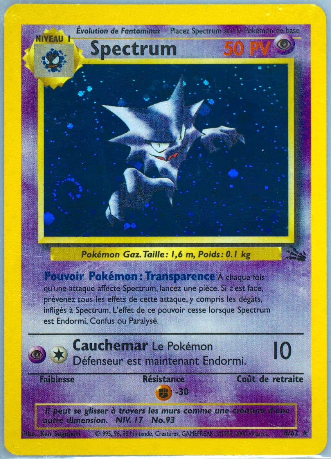 Spectrum-Holo (6) 2000 Pokemon French Fossil