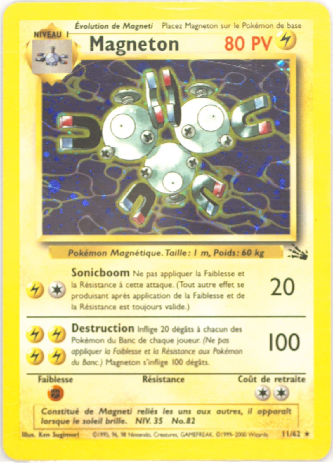 Magneton-Holo (11) 2000 Pokemon French Fossil
