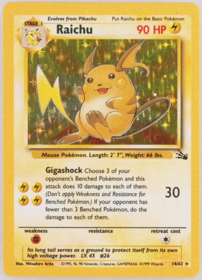 Raichu-Holo (14) 2000 Pokemon French Fossil