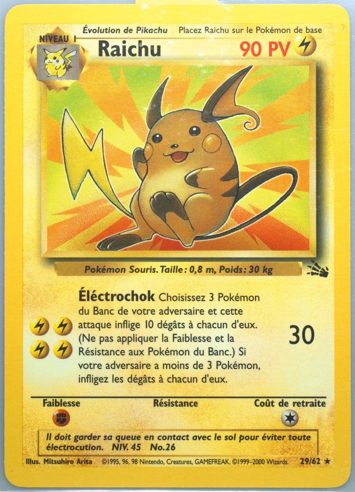 Raichu (29) 2000 Pokemon French Fossil