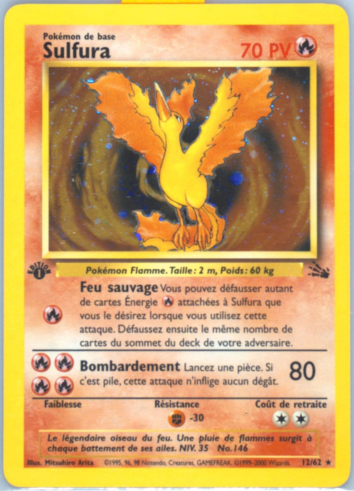 Sulfura-Holo 1st Edition (12) 2000 Pokemon French Fossil