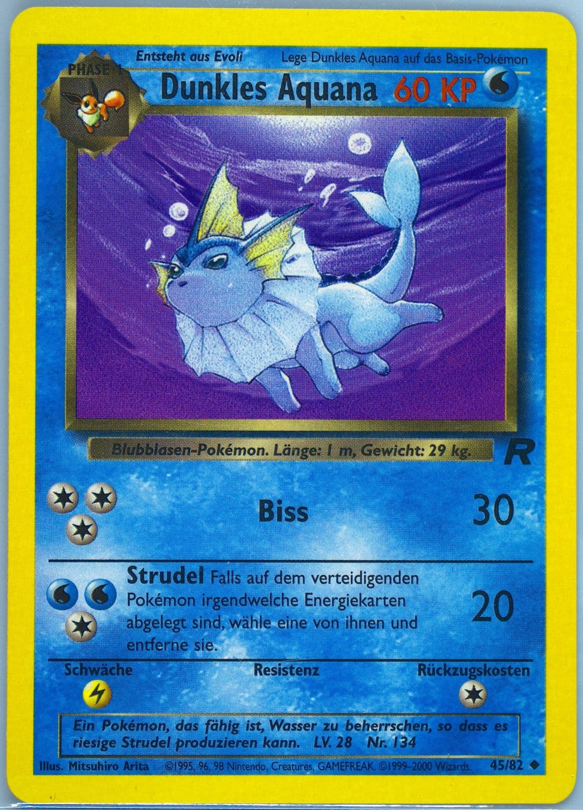 Dunkles Aquana German (45) 2000 Pokemon Rocket