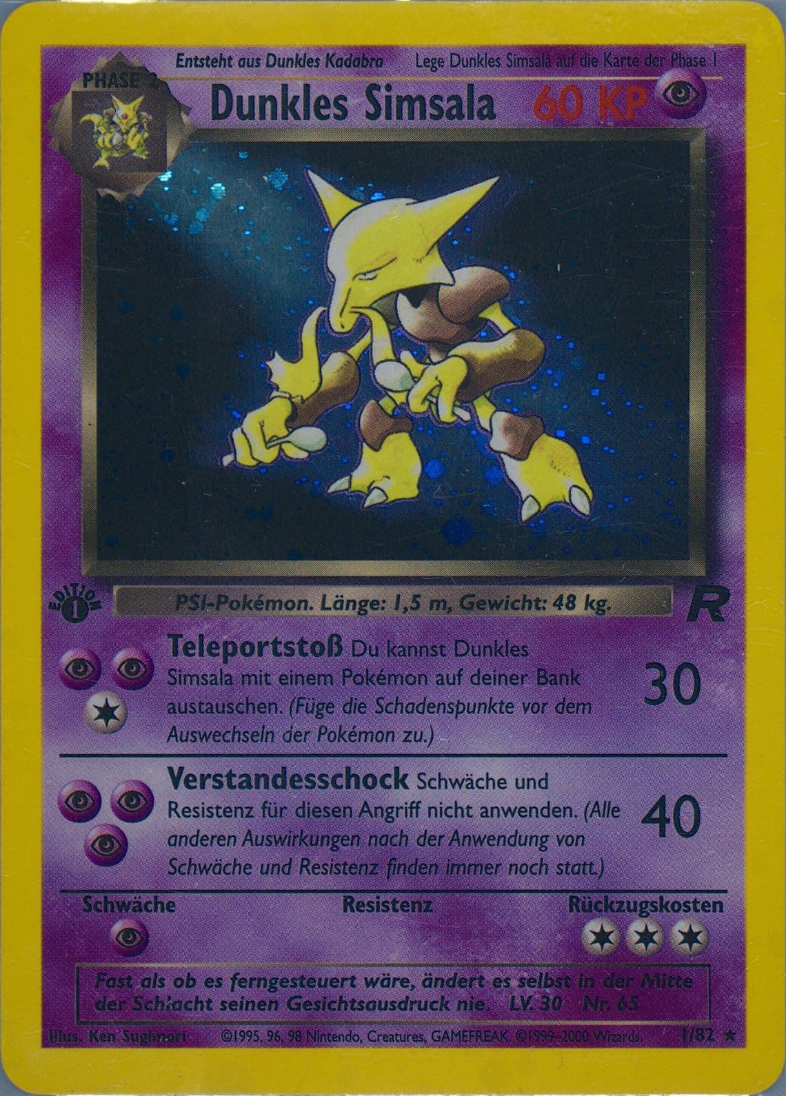 Dunkles Simsala-Holo German-1st Edition (1) 2000 Pokemon Rocket
