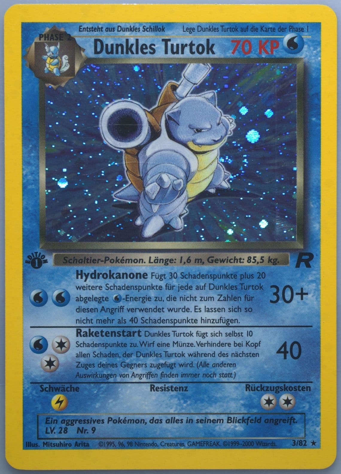 Dunkles Turtok-Holo German-1st Edition (3) 2000 Pokemon Rocket