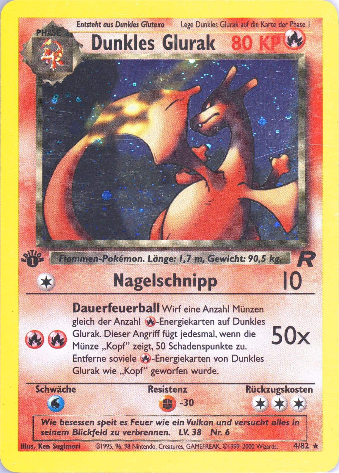 Dunkles Glurak-Holo German-1st Edition (4) 2000 Pokemon Rocket