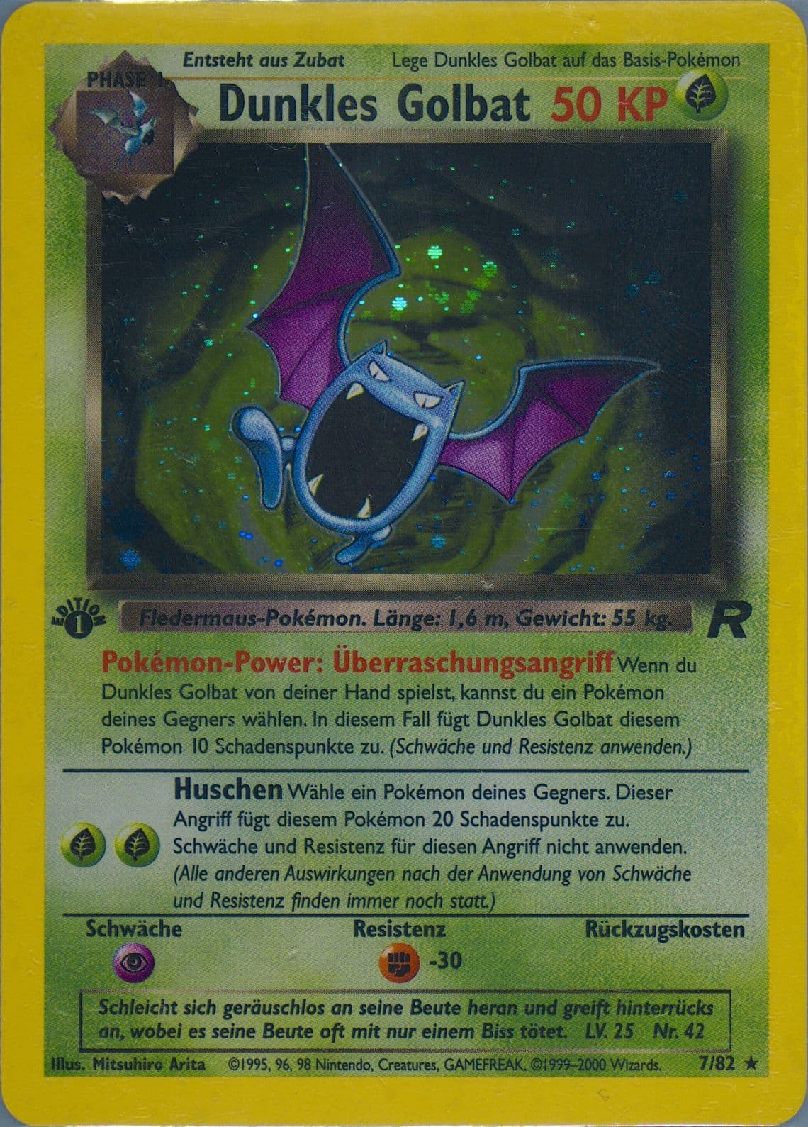 Dunkles Golbat-Holo German-1st Edition (7) 2000 Pokemon Rocket