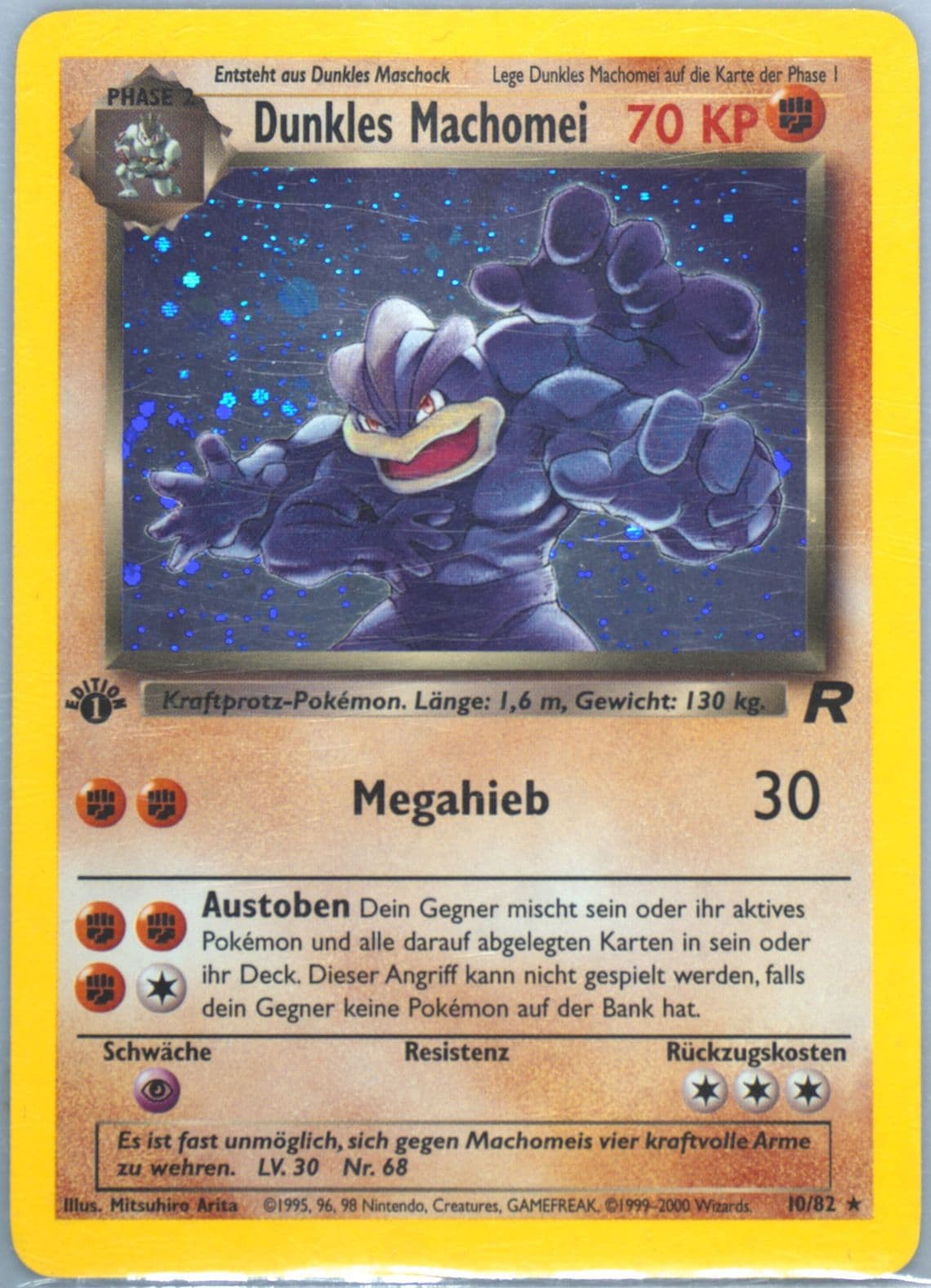 Dunkles Machomei-Holo German-1st Edition (10) 2000 Pokemon Rocket