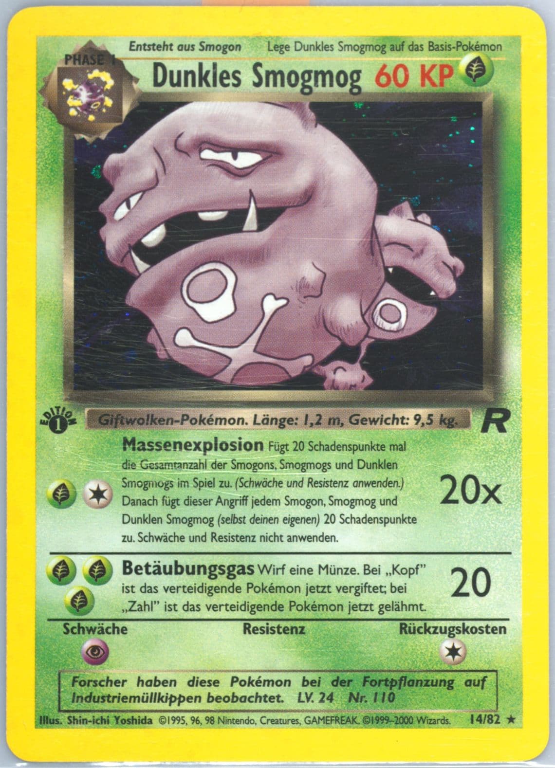 Dunkles Smogmog-Holo German-1st Edition (14) 2000 Pokemon Rocket