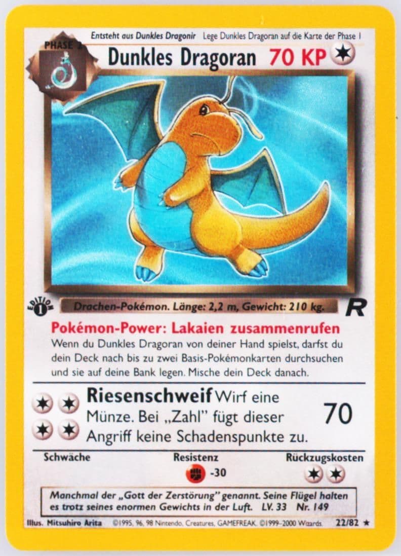Dunkles Dragoran German-1st Edition (22) 2000 Pokemon Rocket