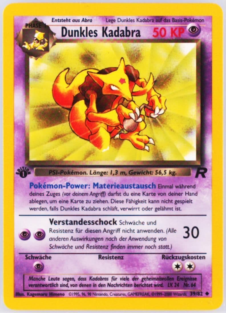 Dunkles Kadabra German-1st Edition (39) 2000 Pokemon Rocket