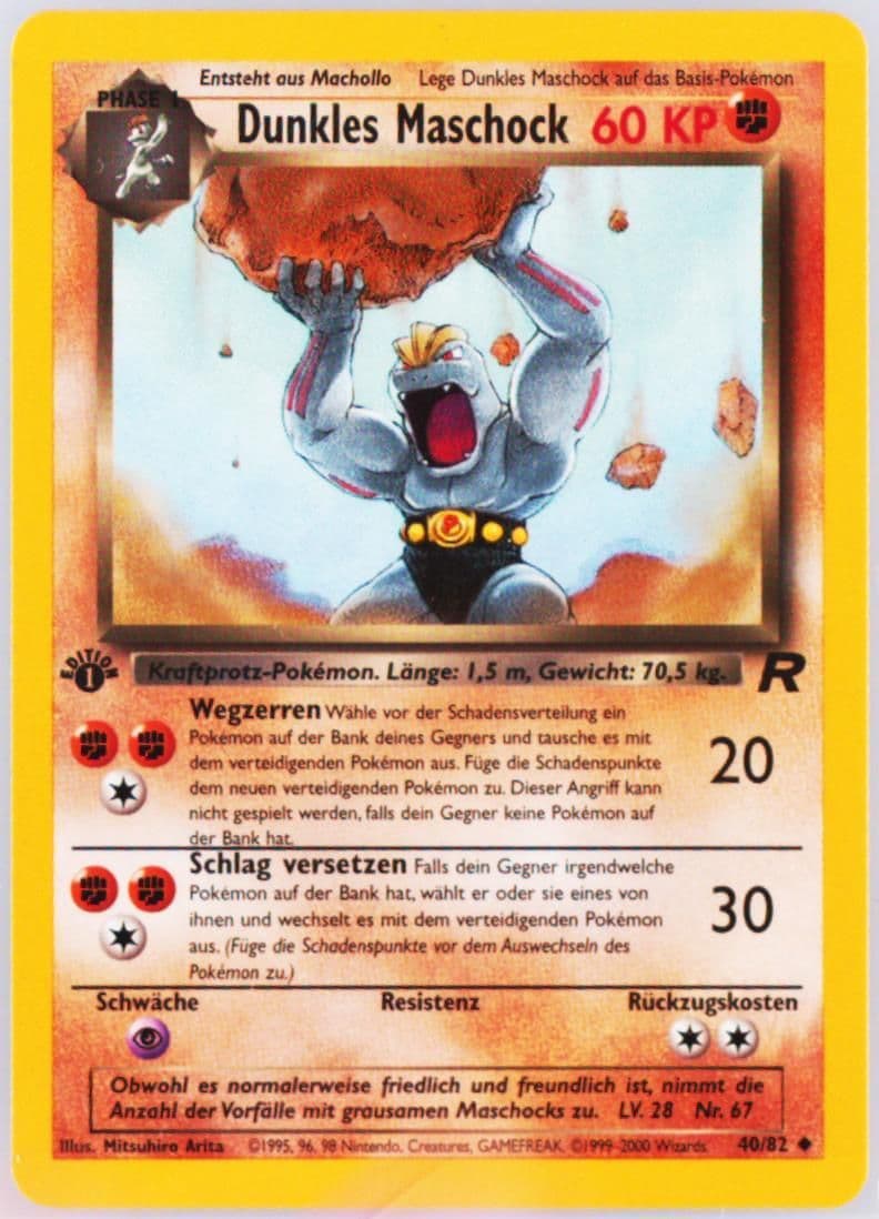 Dunkles Maschock German-1st Edition (40) 2000 Pokemon Rocket