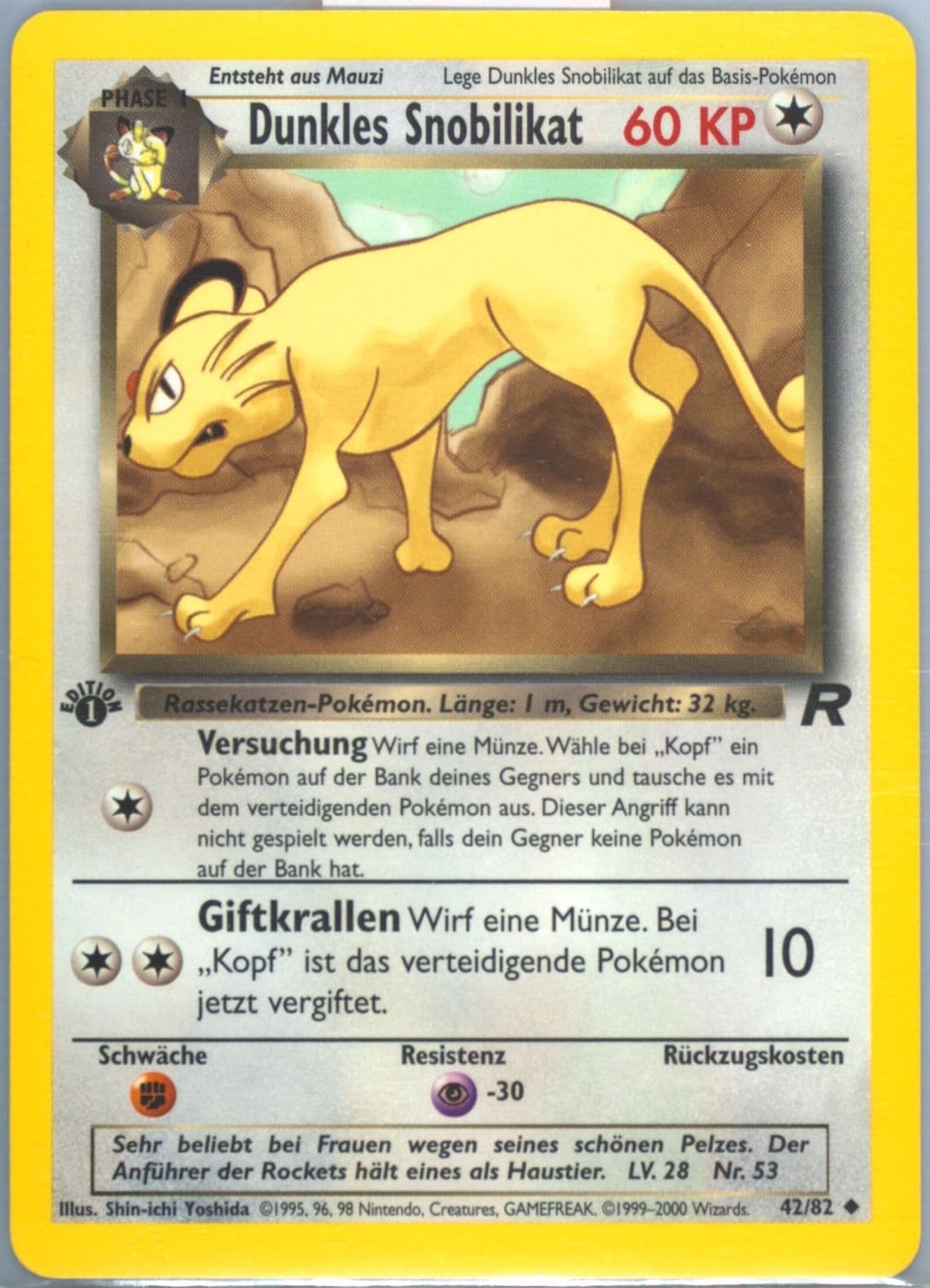 Dunkles Snobilikat German-1st Edition (42) 2000 Pokemon Rocket