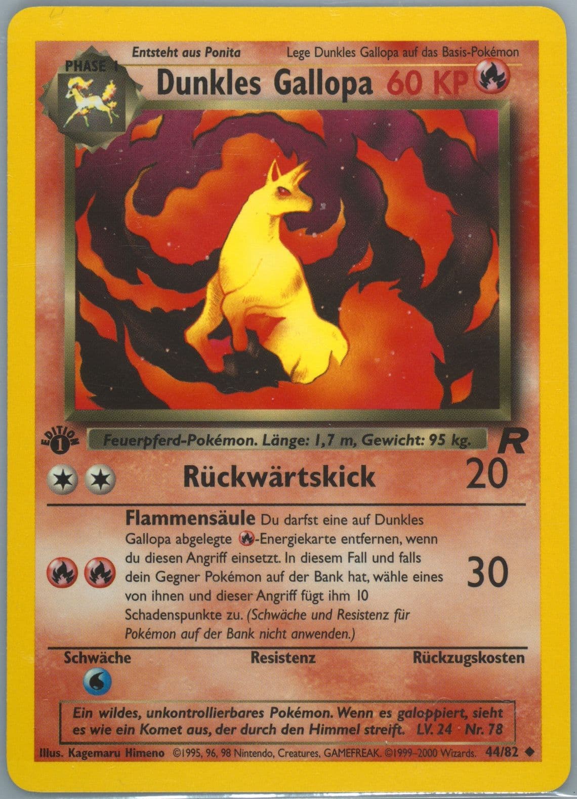 Dunkles Gallopa German-1st Edition (44) 2000 Pokemon Rocket