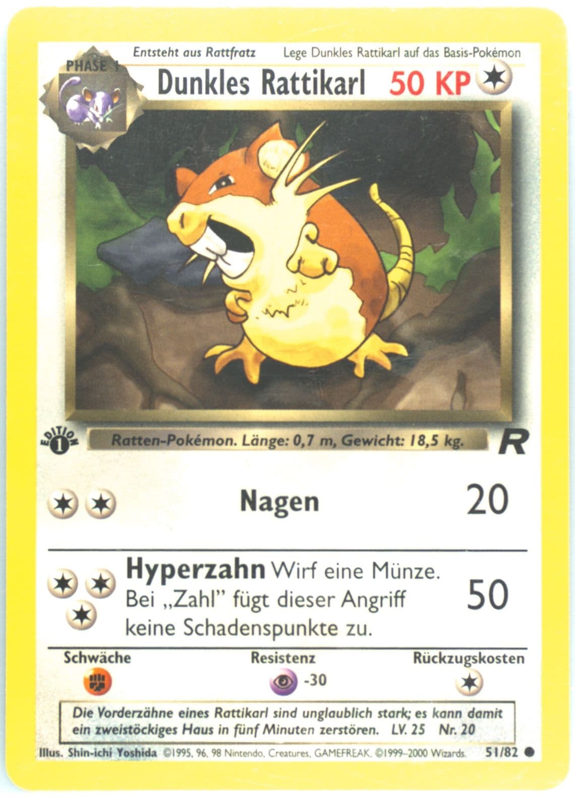 Dunkles Rattikarl German-1st Edition (51) 2000 Pokemon Rocket