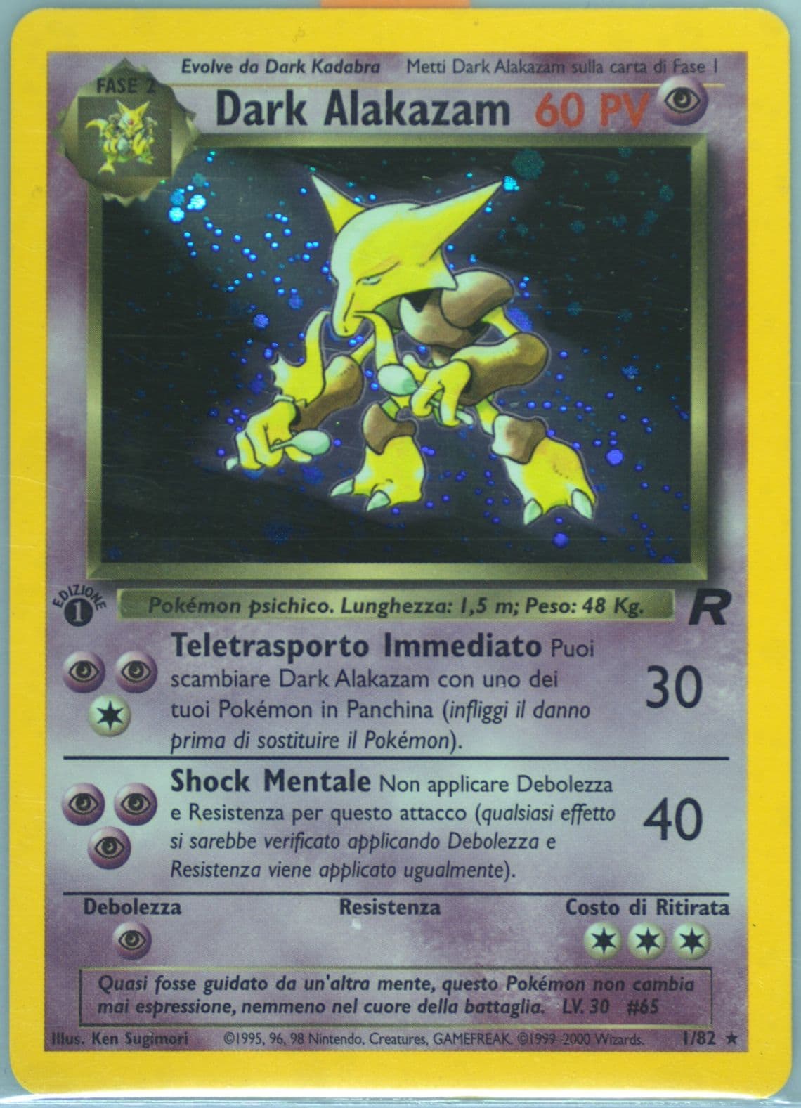 Dark Alakazam-Holo 1st Edition (1) 2001 Pokemon Italian Rocket