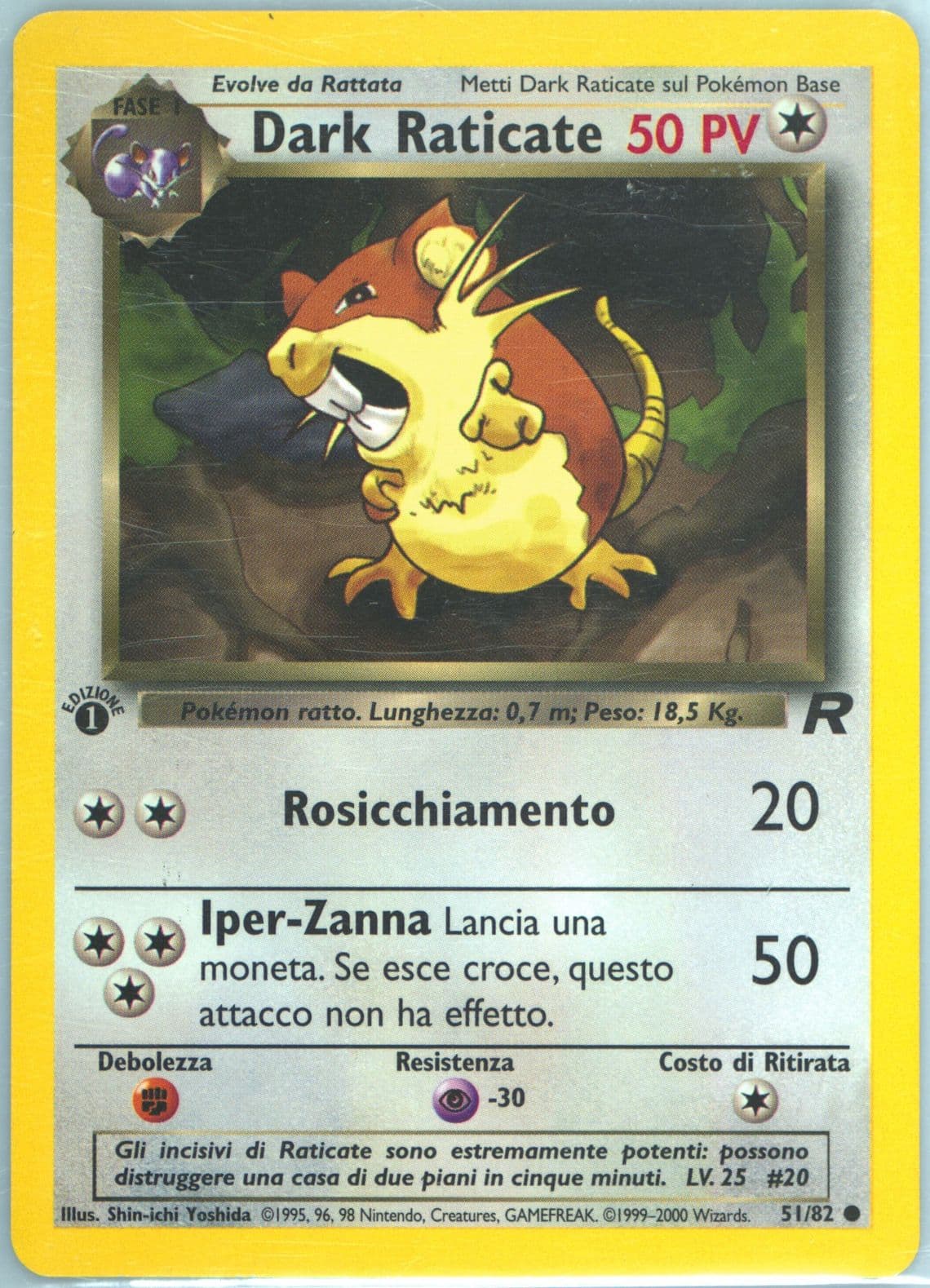 Dark Raticate 1st Edition (51) 2001 Pokemon Italian Rocket