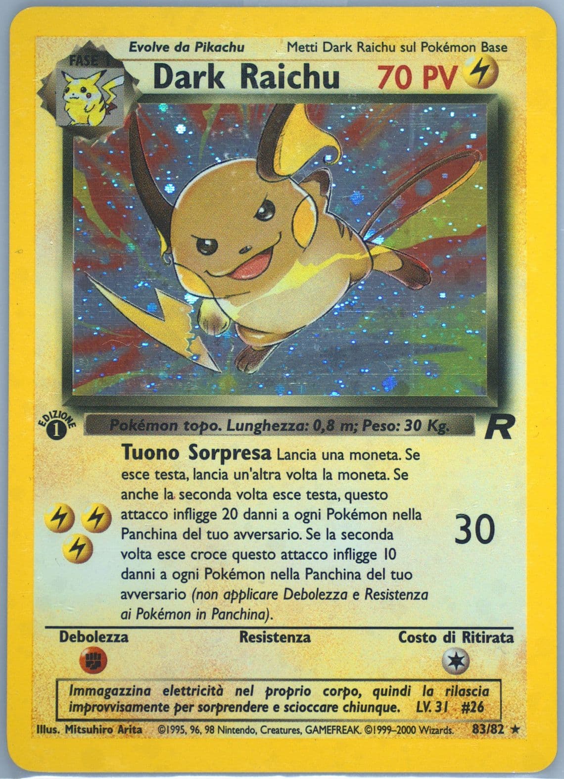 Dark Raichu-Holo 1st Edition (83) 2001 Pokemon Italian Rocket