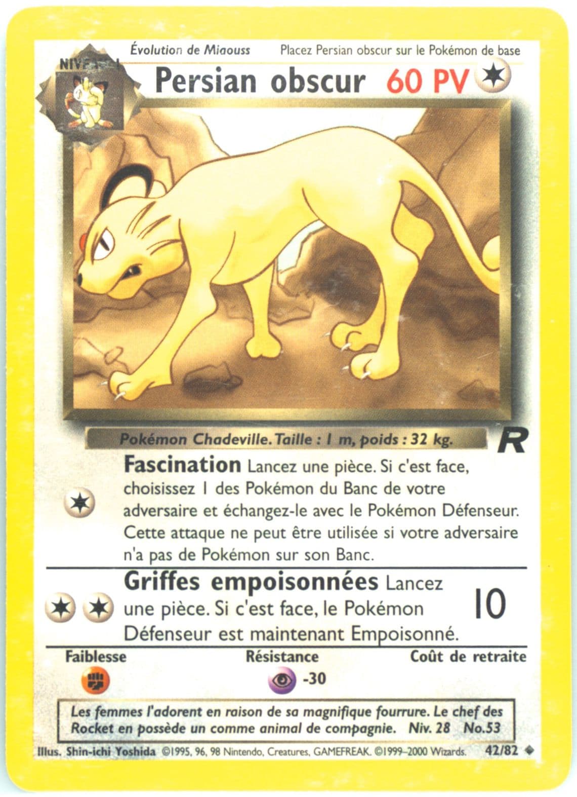 Persian Obscur (42) 2001 Pokemon French Rocket