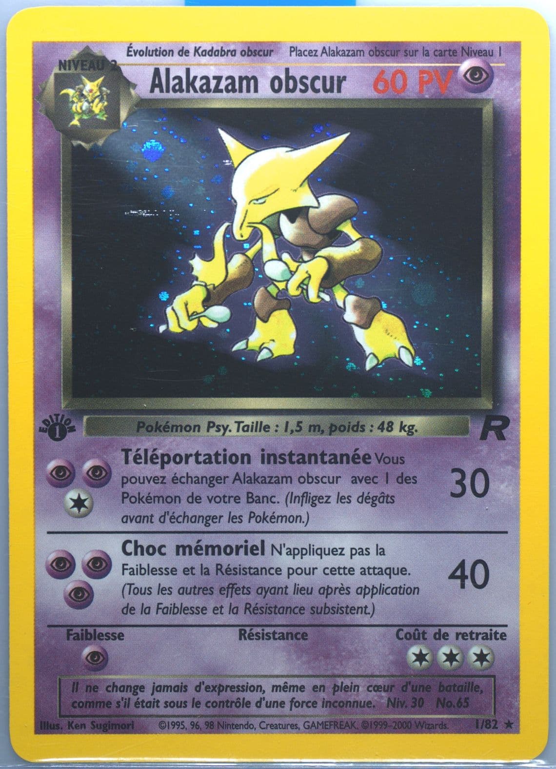 Alakazam Obscur-Holo 1st Edition (1) 2001 Pokemon French Rocket