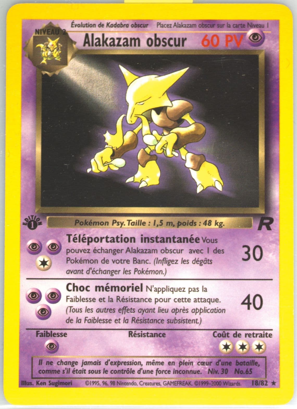 Alakazam Obscur 1st Edition (18) 2001 Pokemon French Rocket