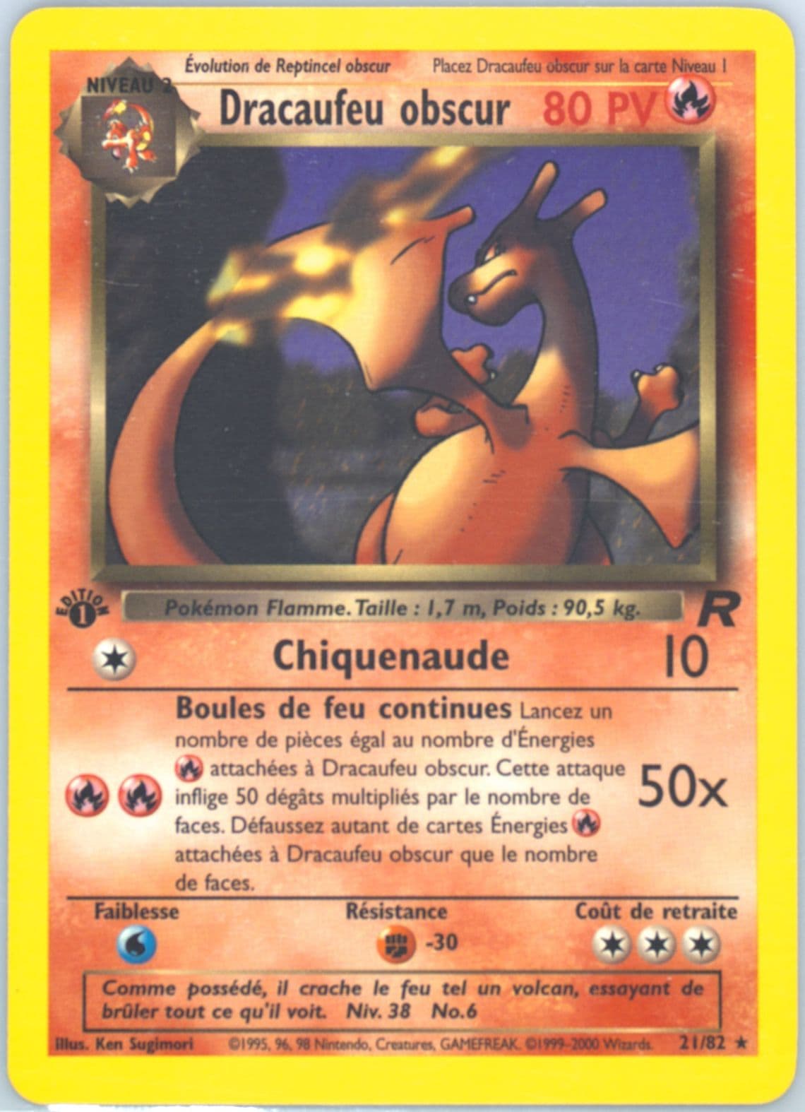 Dracaufeu Obscur 1st Edition (21) 2001 Pokemon French Rocket
