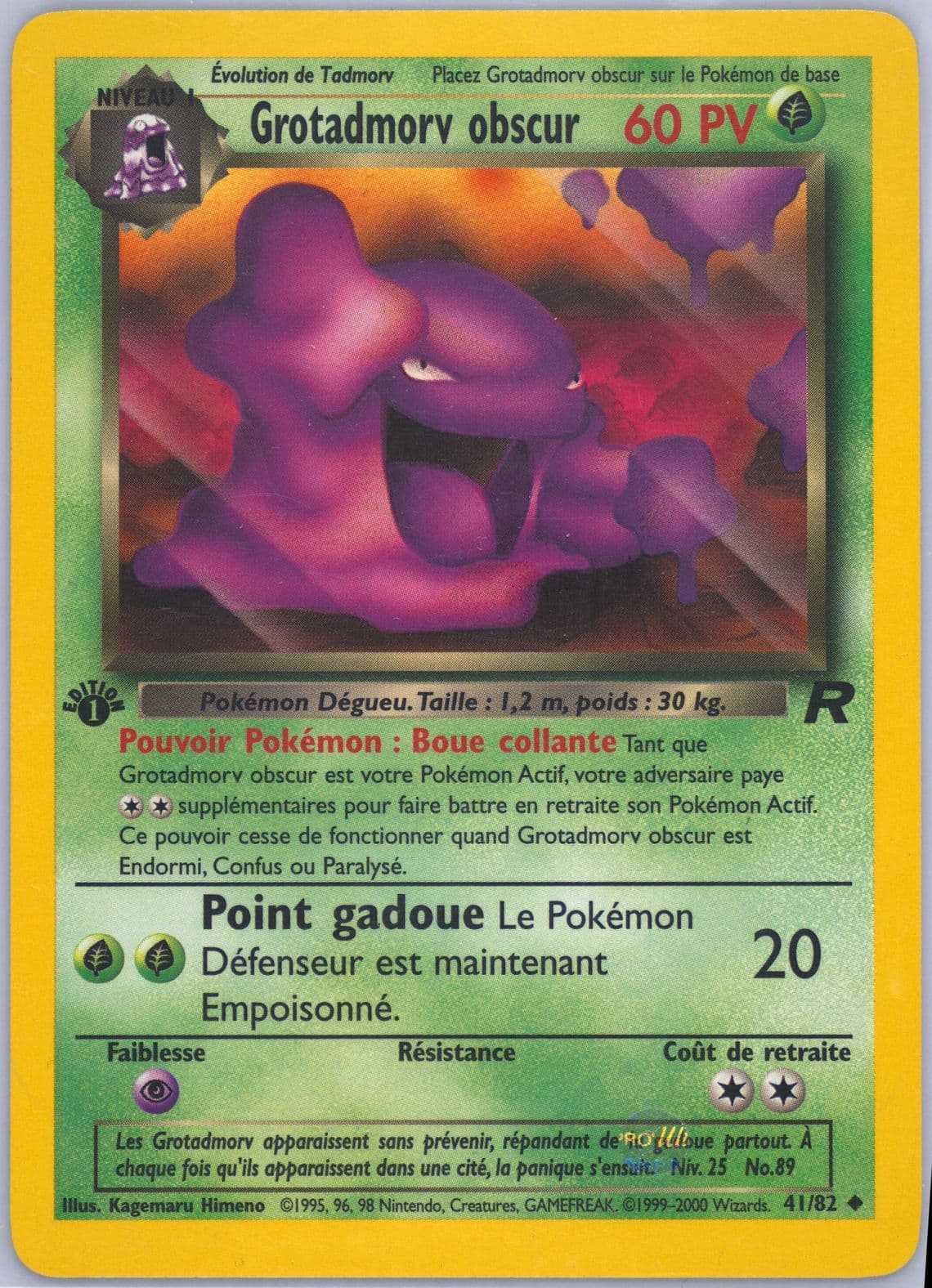 Grotadmorv Obscur 1st Edition (41) 2001 Pokemon French Rocket