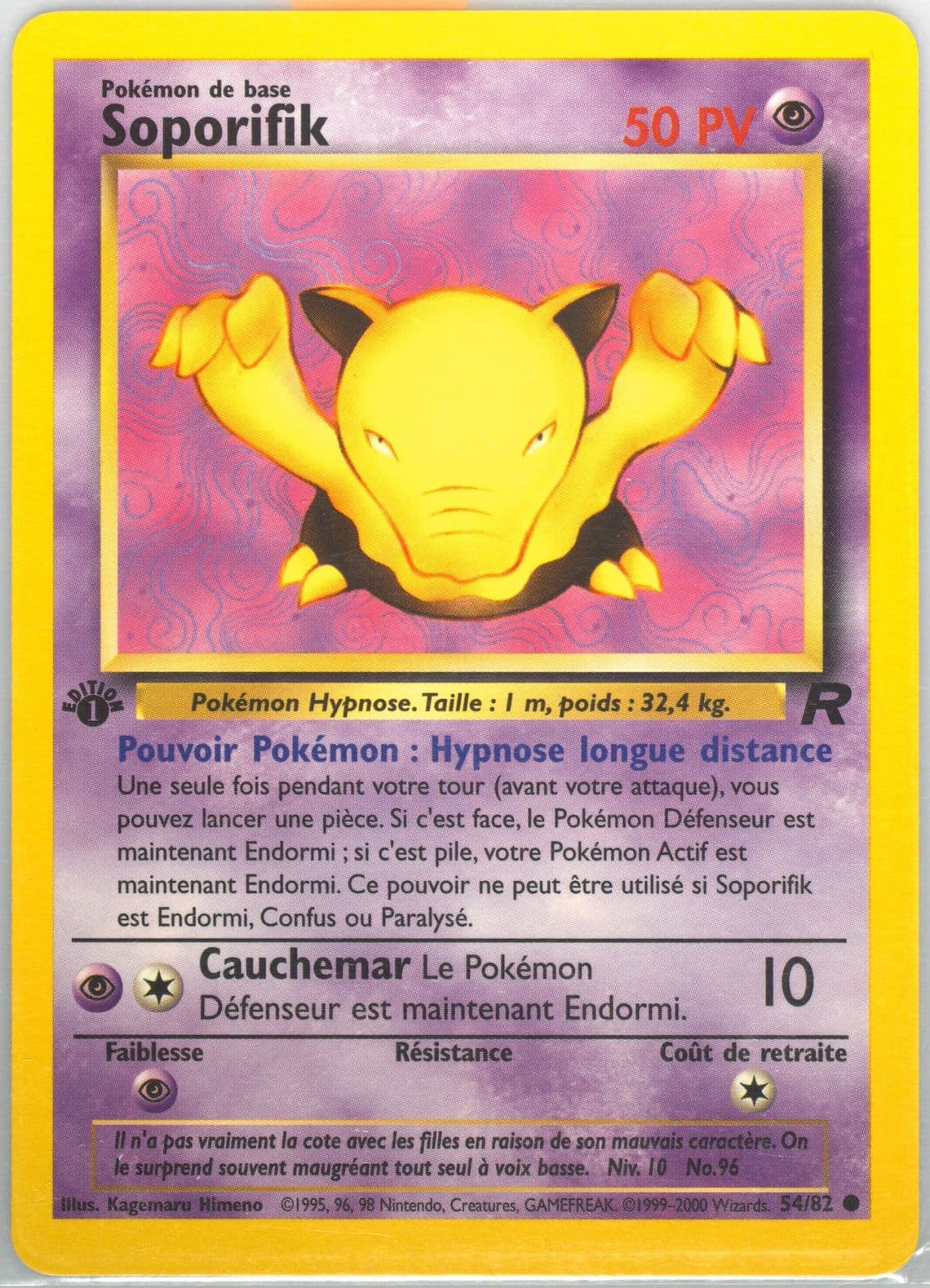 Soporifik 1st Edition (54) 2001 Pokemon French Rocket