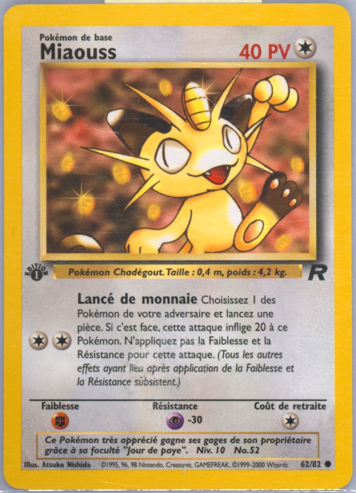Miaouss 1st Edition (62) 2001 Pokemon French Rocket