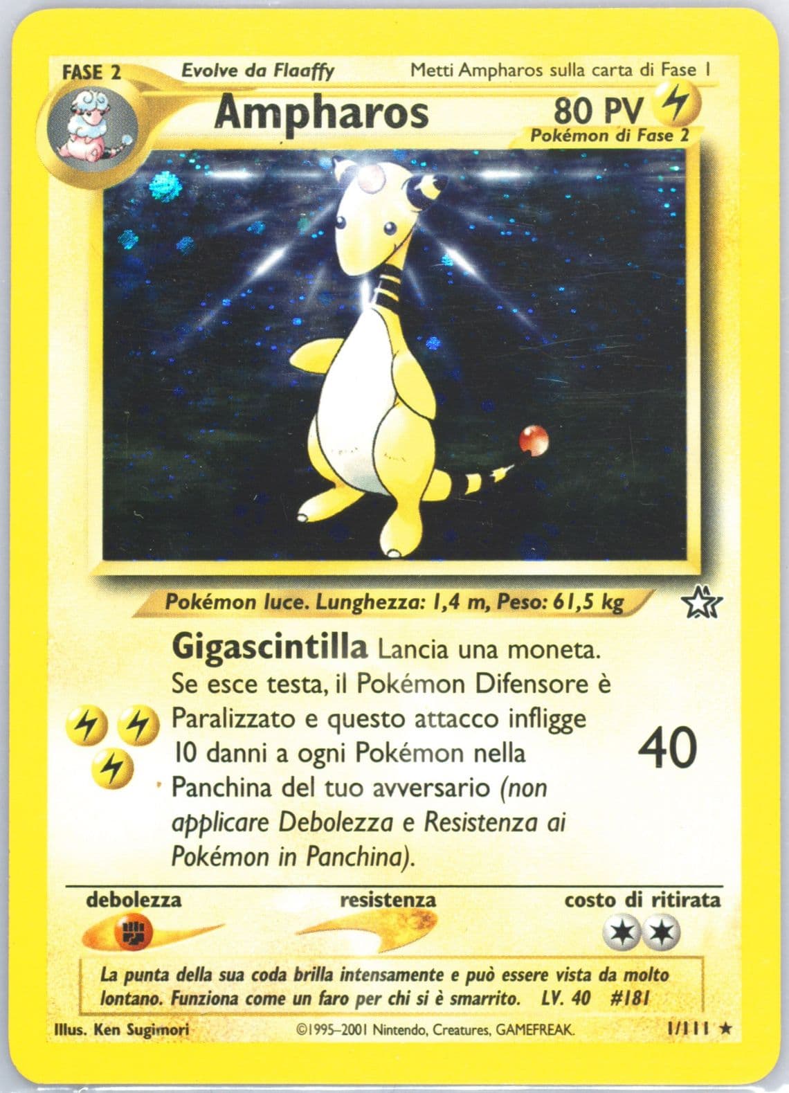 Ampharos-Holo (1) 2001 Pokemon Italian Neo Genesis