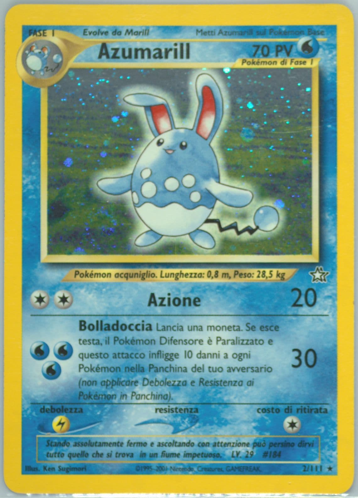 Azumarill-Holo (2) 2001 Pokemon Italian Neo Genesis