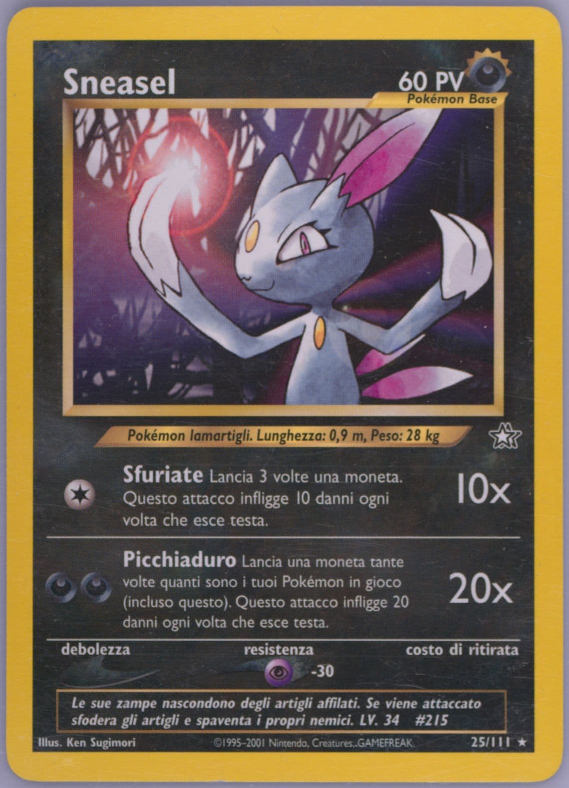 Sneasel (25) 2001 Pokemon Italian Neo Genesis